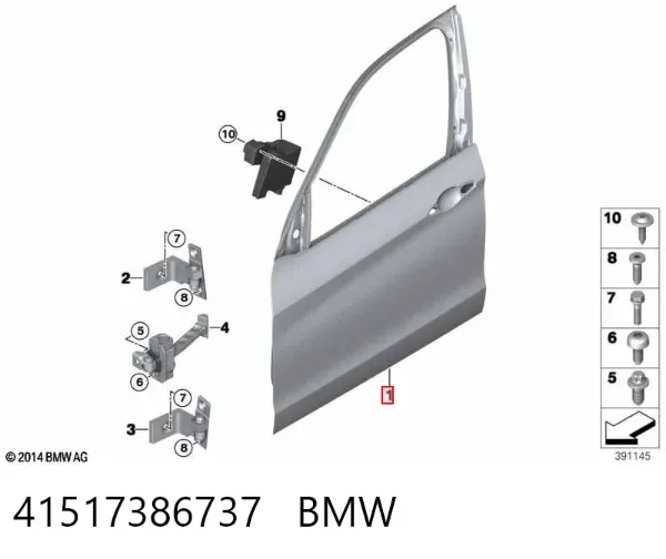 Puerta delantera izquierda 41517386737 BMW