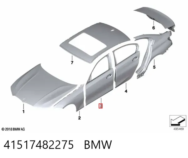 Puerta delantera izquierda 41517482275 BMW