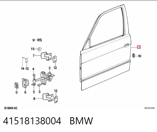 Puerta delantera derecha 41518138004 BMW