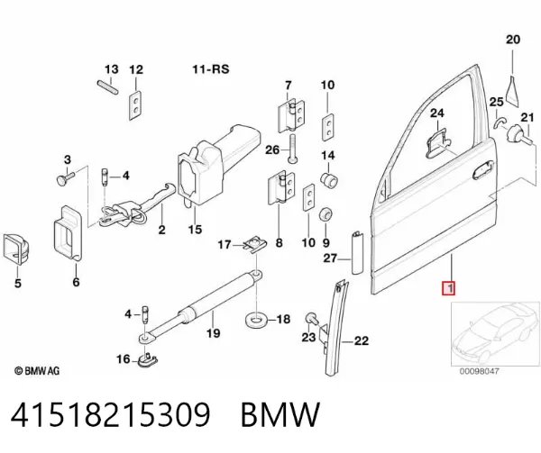 Puerta delantera izquierda BMW 7 E38