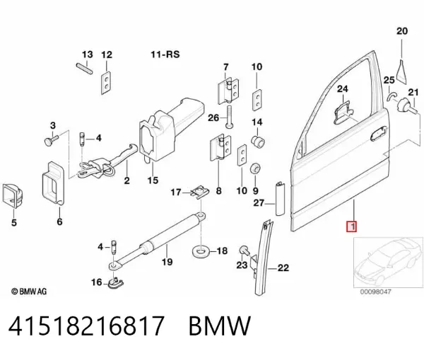 Puerta delantera izquierda 41518216817 BMW
