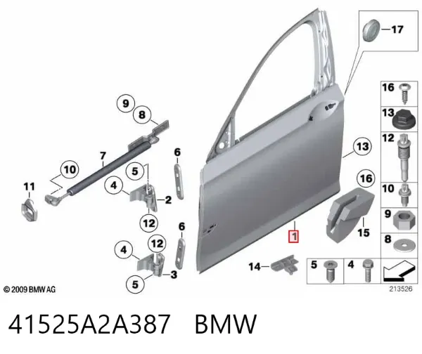 Puerta delantera izquierda BMW 7 F01, F02, F03, F04
