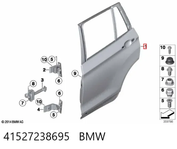 Puerta trasera izquierda 41527238695 BMW