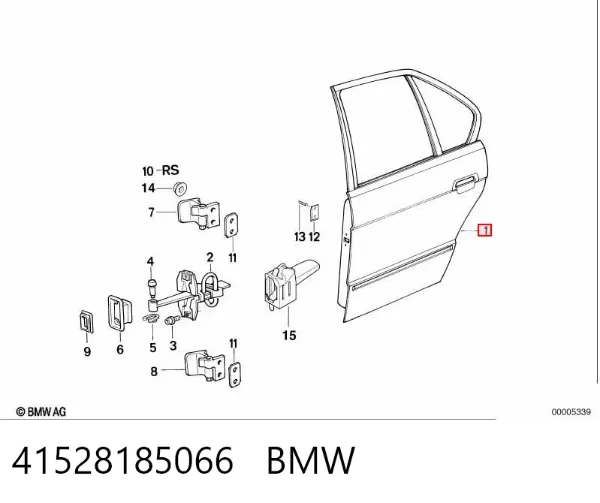 Puerta trasera derecha 41528185066 BMW