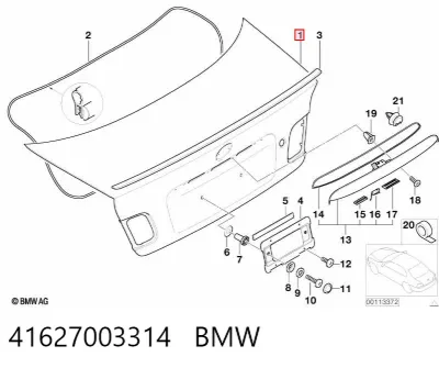 Tapa del maletero BMW 41627003314