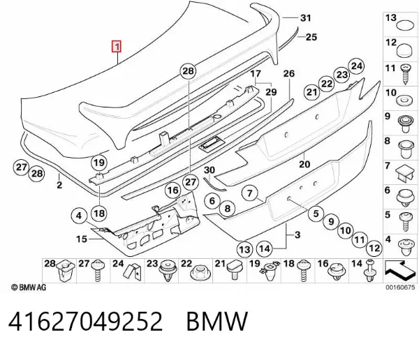 Tapa maletero 41627049252 BMW