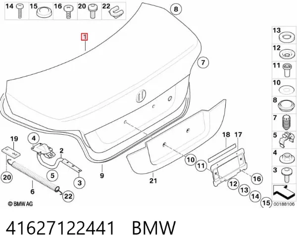 Tapa maletero 41627122441 BMW