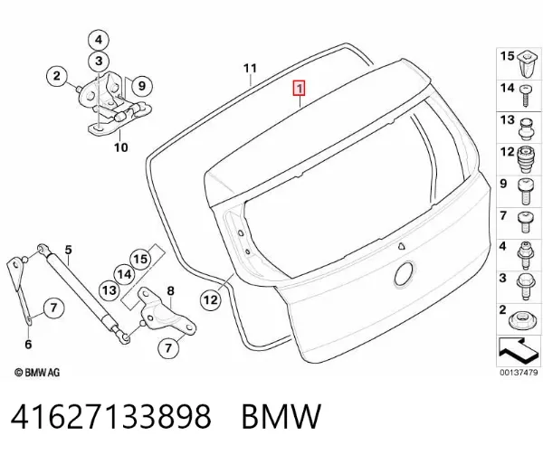 Puerta trasera 41627133898 BMW
