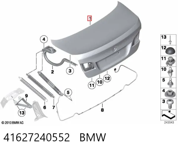 Tapa maletero 41627240552 BMW