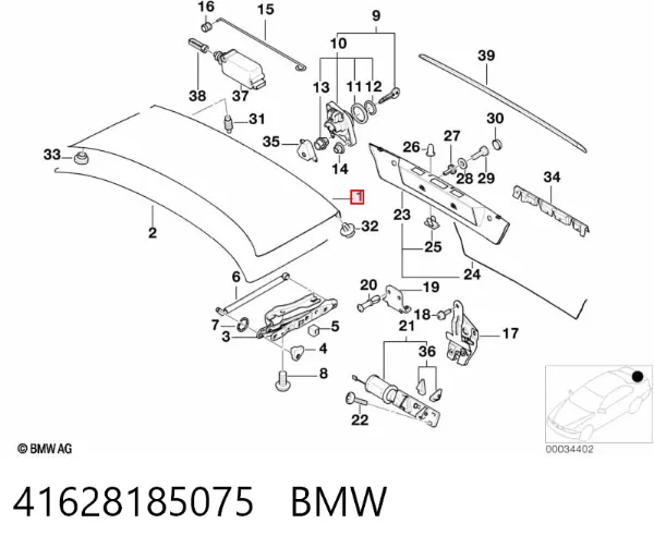 Tapa maletero BMW 7 E38