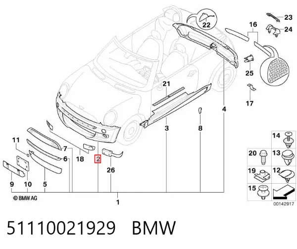 Paragolpes 51110021929 BMW