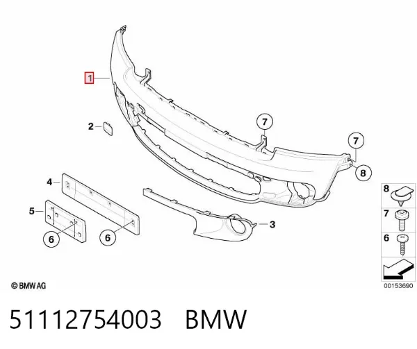 Paragolpes 51112754003 BMW