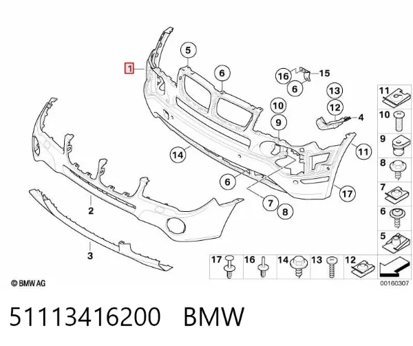Paragolpes 51113416200 BMW
