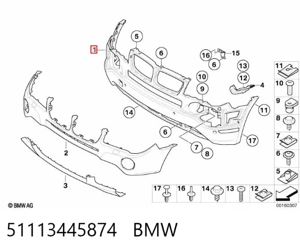 Paragolpes 51113445874 BMW