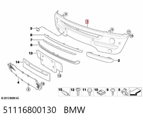 Paragolpes 51116800130 BMW