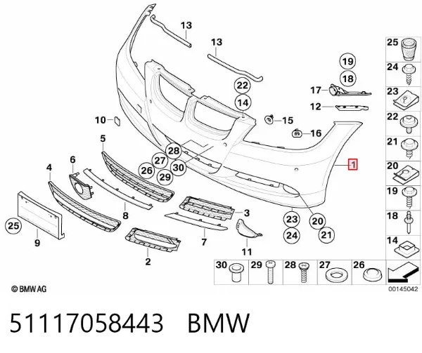 Paragolpes 51117058443 BMW