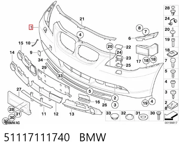 Paragolpes 51117111740 BMW