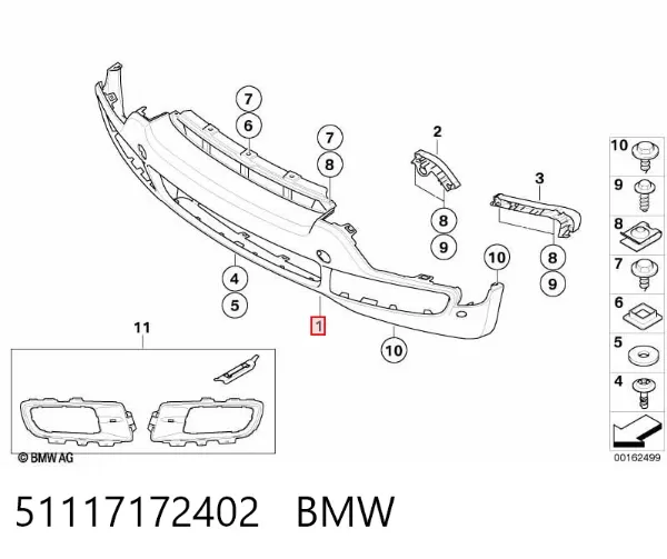 Paragolpes 51117172402 BMW