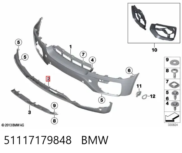 Protector para parachoques 51117179848 BMW