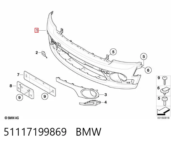 Paragolpes 51117199869 BMW