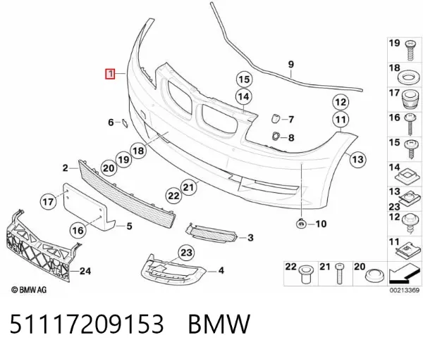 Paragolpes 51117209153 BMW