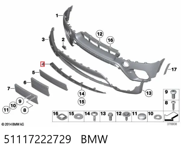 Protector para parachoques 51117222729 BMW