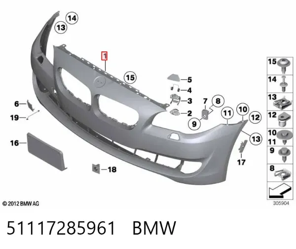 Paragolpes 51117285961 BMW
