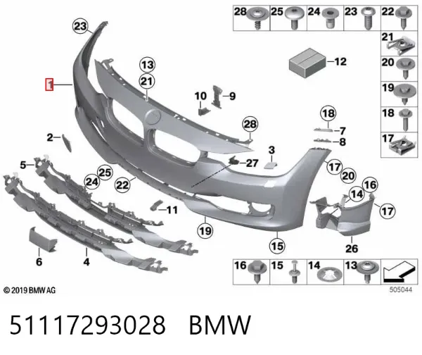 Paragolpes 51117293028 BMW