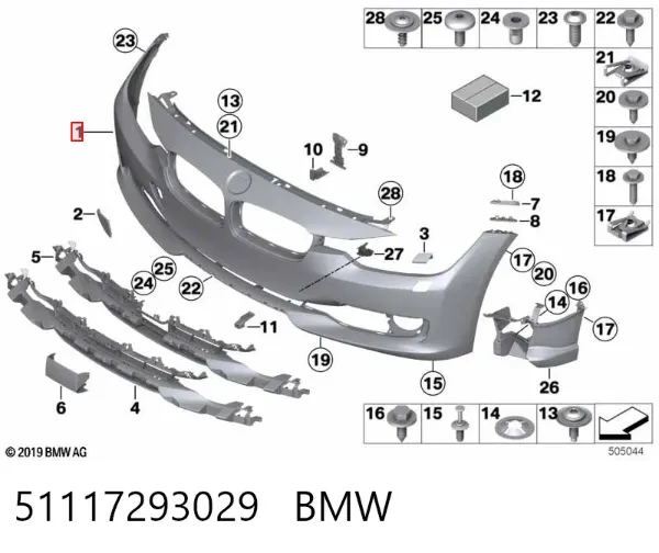 Paragolpes 51117293029 BMW