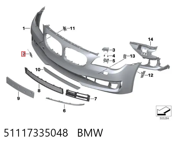Tapa del enganche de remolcado delantera 51117335048 BMW