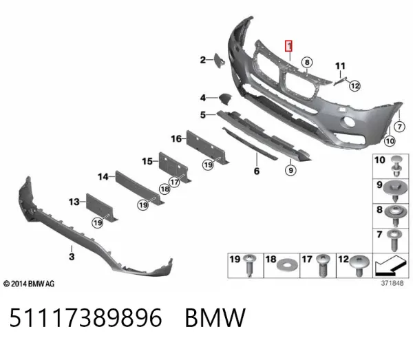 Paragolpes 51117389896 BMW