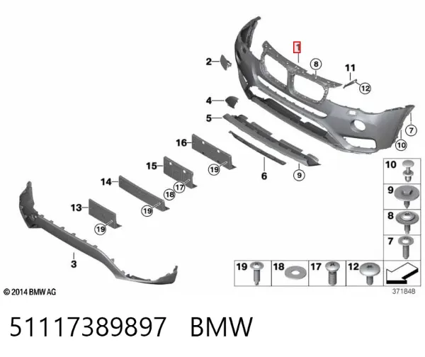 Paragolpes 51117389897 BMW