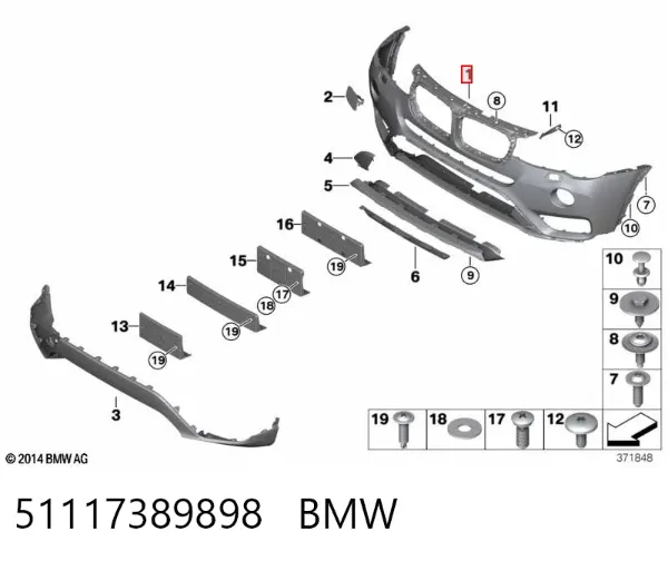 Paragolpes 51117389898 BMW
