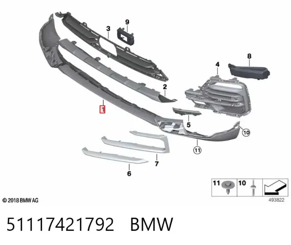Alerón delantero 51117421792 BMW