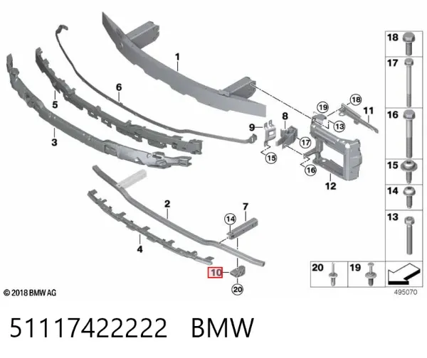 Tope de puerta 51117422222 BMW