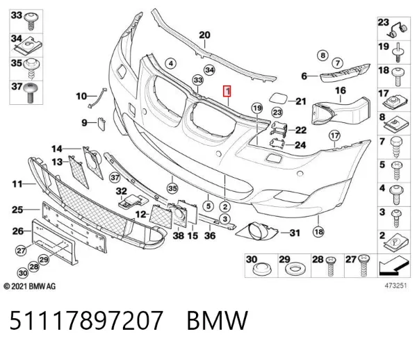 Paragolpes 51117897207 BMW