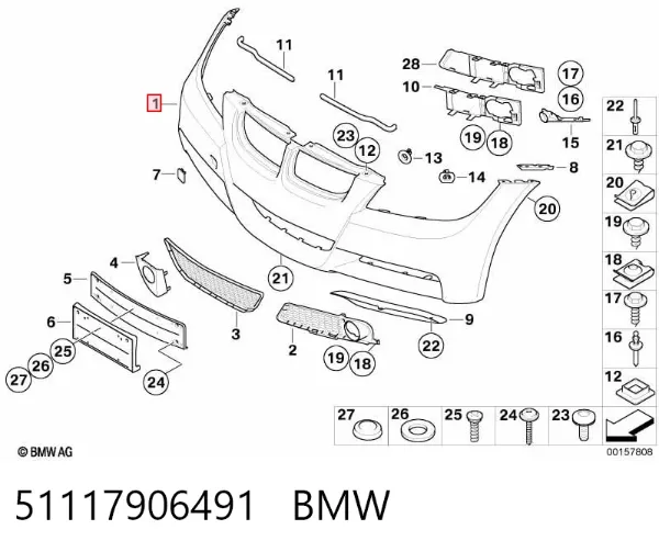 Paragolpes 51117906491 BMW