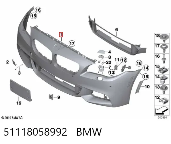 Paragolpes 51118058992 BMW