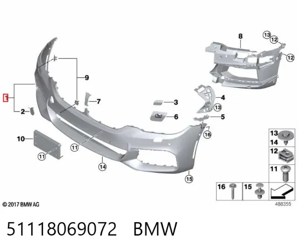 Paragolpes 51118069072 BMW