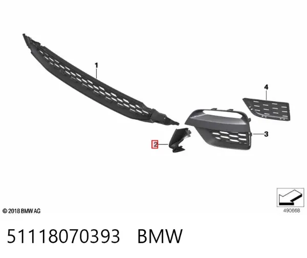 Protector para parachoques delantero izquierdo 51118070393 BMW