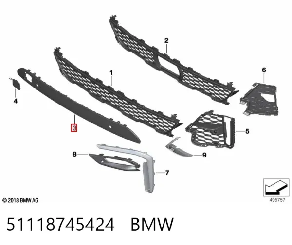 Protector para parachoques 51118745424 BMW