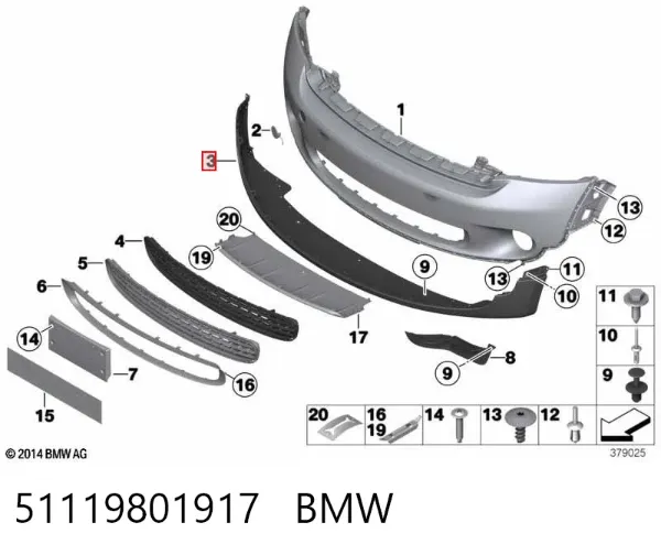 Alerón delantero 51119801917 BMW