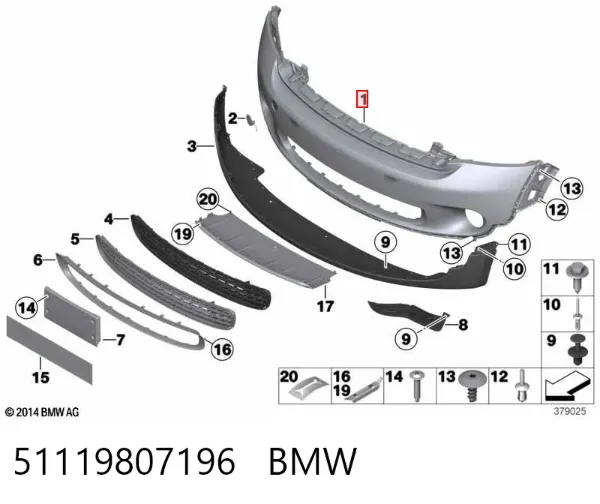 Paragolpes 51119807196 BMW
