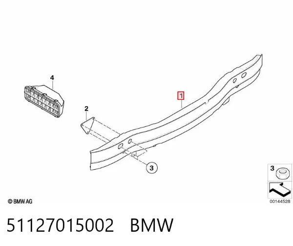 Refuerzo parachoques trasero BMW 7 E65, E66, E67