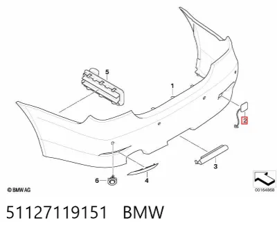 Tapa de gancho de remolque trasero del parachoques BMW 51127119151