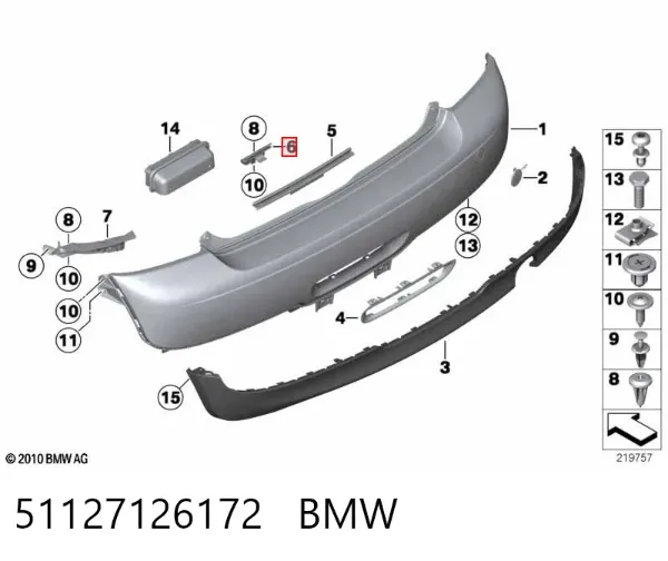 Soporte de parachoques trasero Mini Cooper R50, R53