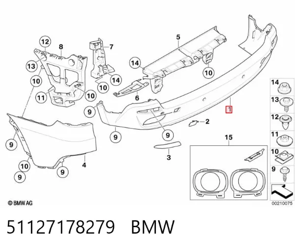 Parachoques trasero 51127178279 BMW