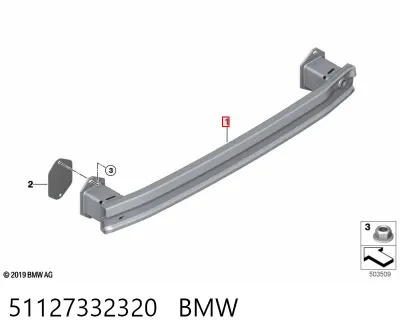 Refuerzo de parachoques trasero BMW 51127332320