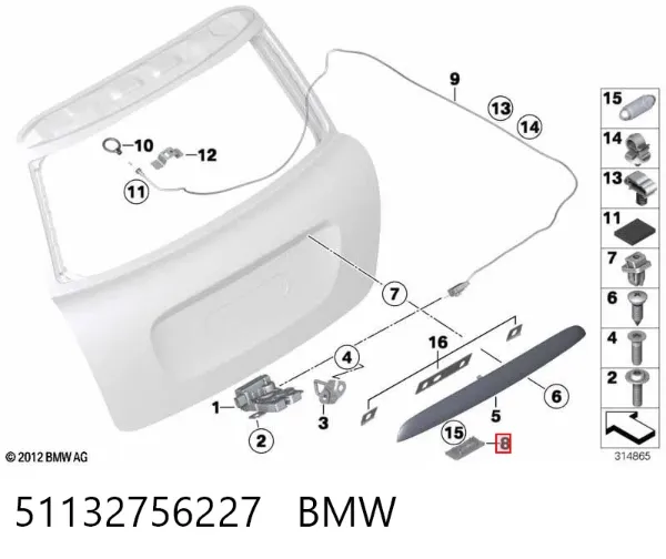Luz matricula 51132756227 BMW