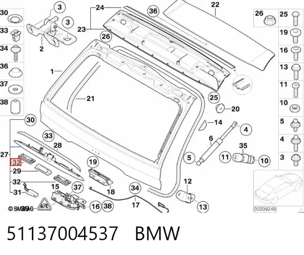 Luz matricula 51137004537 BMW